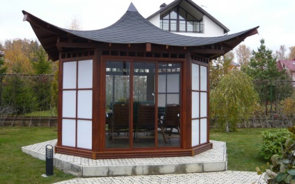 Gazebo în stil chinezesc - casă confortabilă