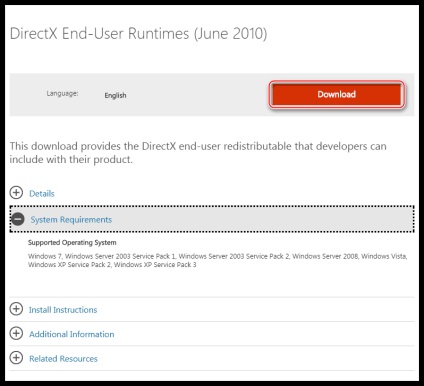 Eroare de configurare DirectX a apărut o eroare internă