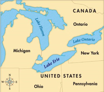 Erie este un lac în sistemul de lacuri mari