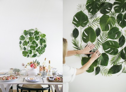 Freyashop, tendință 2015 - frunze de decor floral de plante tropicale în decor