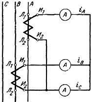 Măsurarea curenților și tensiunilor în circuitele de curent trifazat