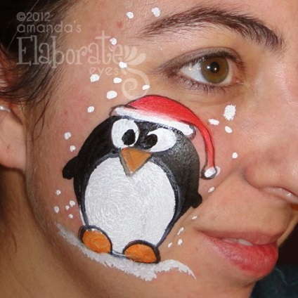 Cum de a desena un pinguin pe fata, cum sa faci un pinguin aquagrim