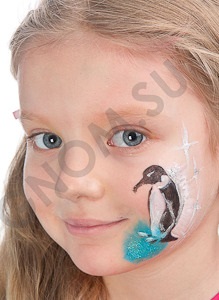 Cum de a desena un pinguin pe fata, cum sa faci un pinguin aquagrim