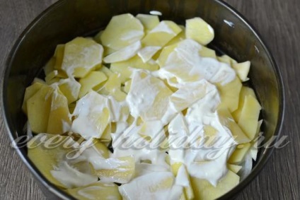 Cartuș de cartofi cu pui în cuptor, rețetă cu fotografie