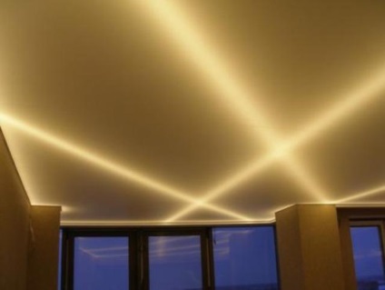 Stretch tavan cu iluminat - opțiuni de proiectare, tipuri de iluminat