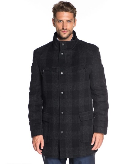 Coat de sex masculin negru sau gri blana scurt, cu o gluga lung și sub genunchi, cu ce să poarte,