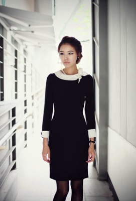 Coafura sub o rochie neagra de stiluri diferite, tunsoare la moda 2013 - fotografie