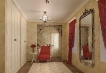 Coridor în stilul culoarului Provence fotografie, tria și interior, mobilier din lemn de stejar, design de mâini proprii