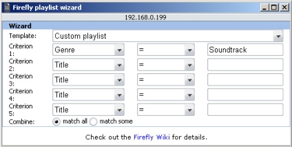 Crearea de liste de redare inteligente în serverul media de tip firefly freenas