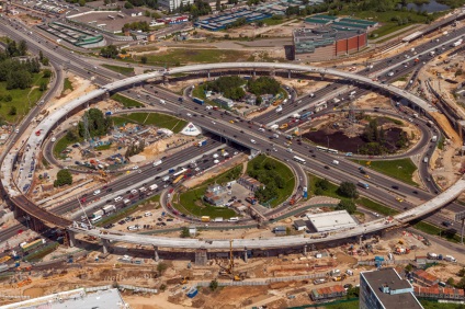 Schimb de transport la intersecția dintre Centura de la Moscova și autostrada Kashirskoye