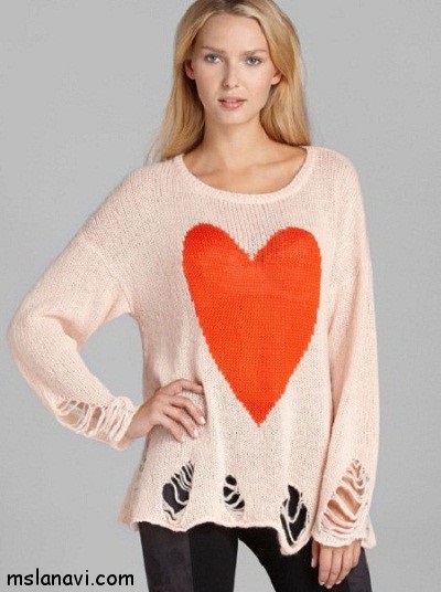 Pulovere cu tricot, cu model de inimi, tricotate cu lana vi
