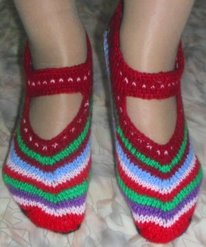Tricotarea piese cu ace de tricotat, cum să tricotă papuci confortabile pe două ace de tricotat și croșetat, tricotat în