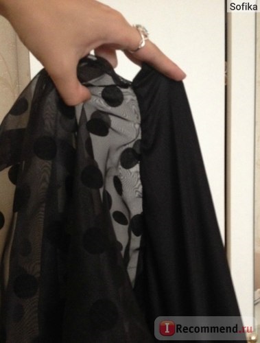 Fusta aliexpress gratuit de transport maritim nou 2014 de moda talie inaltime pur organza negru polka dots mingea rochie