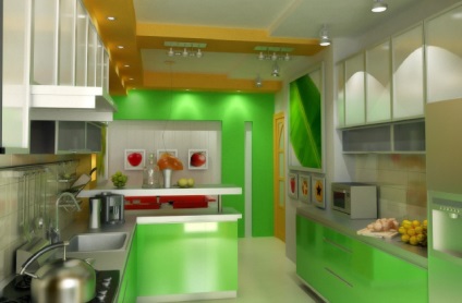 Bucătărie verde în interior (foto) - cum se creează un design armonios