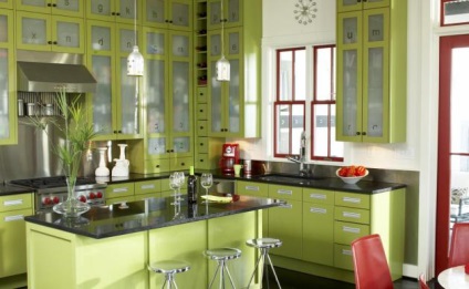 Bucătărie verde în interior (foto) - cum se creează un design armonios