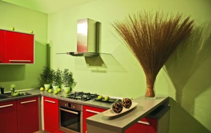 Zöld konyha a belső térben (fotó) - hogyan hozzunk létre egy harmonikus design