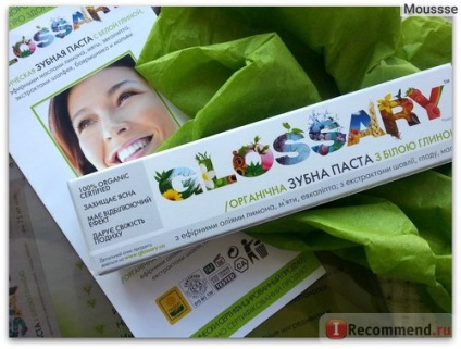 Glosar de pastă de dinți organic cu lut alb - 