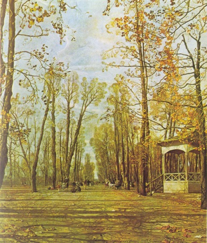 Brodsky - őszi nyári kert (a festmény összetételének leírása)