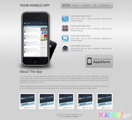 Amenajarea site-ului în stil Apple, designul appstore