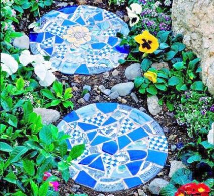 Mozaic de plăci rupte - cum să faceți frumoase căi de grădină, ideile mele pentru dăruire și grădină