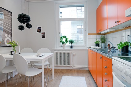 Narancs konyha a belső térben (48 fotó) hogyan lehet kombinálni a konyha készlet narancs más