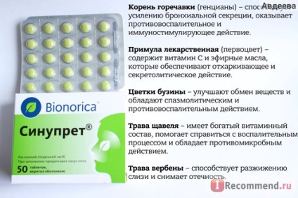 Agent antiviral bionorica sinupret în comprimate - 