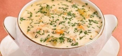 Supă de brânză cu rețetă de cârnați cu o fotografie