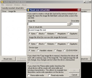 Descărcați driverul virtual imdisk gratuit pentru Windows XP, 7, 8, 10