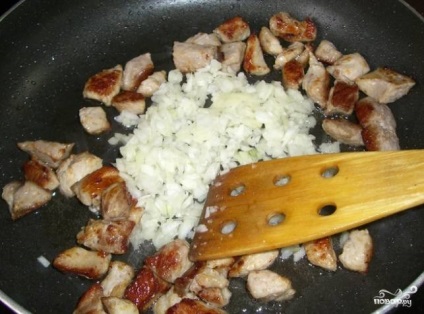 Leves sertéshúst és paradicsommal - lépésről lépésre receptet fotóval