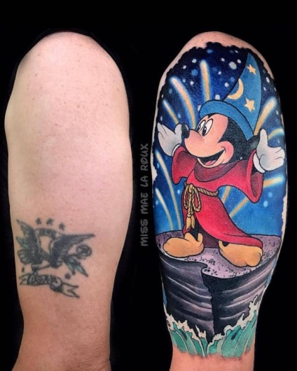 Tattoo Mickey Mouse Value, fénykép tetoválás, vázlatok