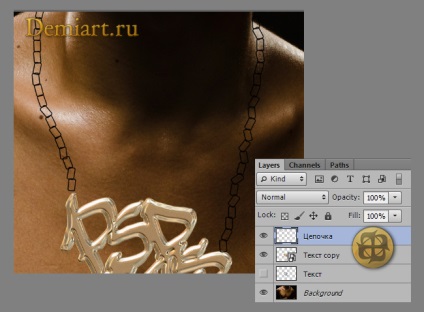 Lectia Photoshop creaza un colier de aur cu filtru forjat, creaza colier de aur folosind