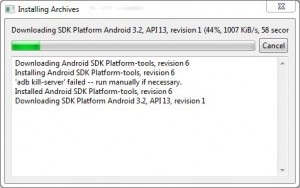 Instalarea sistemului Android pe ferestre xp