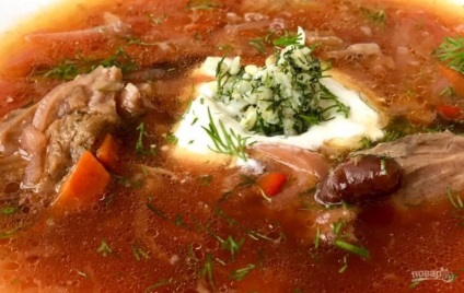 Ízletes otthoni borsch - lépésről-lépésre recept a fotóval