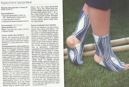 Tricotate șosete în scheme de schiță stil și descriere