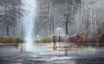 Pictorul desen ploaie