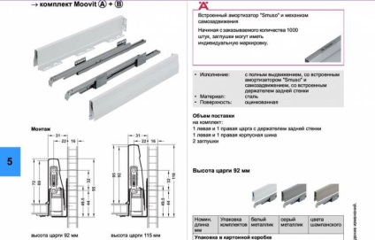 Hettich - напрямні для ящиків монтаж