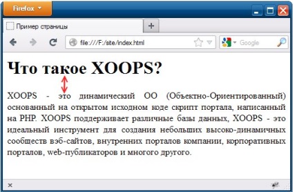 Instrucțiuni - sfaturi pentru css - eliminarea indentării între elementul h1 și paragraful care urmează