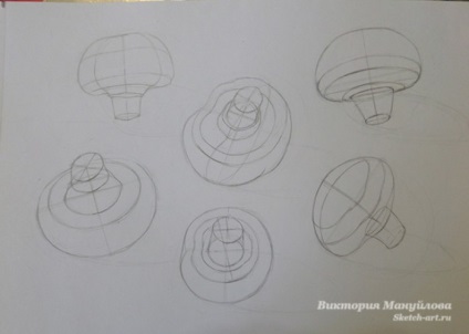Cum de a desena ciuperci - schiță arta