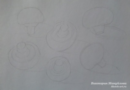 Cum de a desena ciuperci - schiță arta