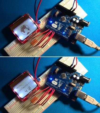 Cum se conectează ecranul lcd pentru Nokia 5110 la arduino