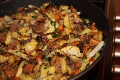 Cum să prăjiți cartofi cu ciuperci