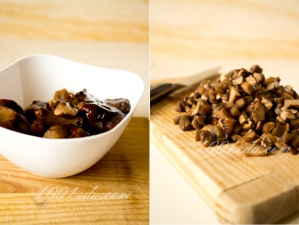 Hogyan főzni egy burgonyát gombával és csirkével egy fazékban, egy recept lépésről-lépésre fotó.