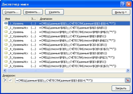 Egy többszintű összekapcsolt lista MS Excel-ben az asztalon alapulva - kompatibilis a microsoft excel 2007 programmal,