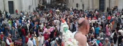 Primul din istoria lui Ratha Yatra în orașul veșnic