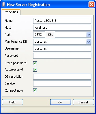 Conectarea bazei de date postgresql