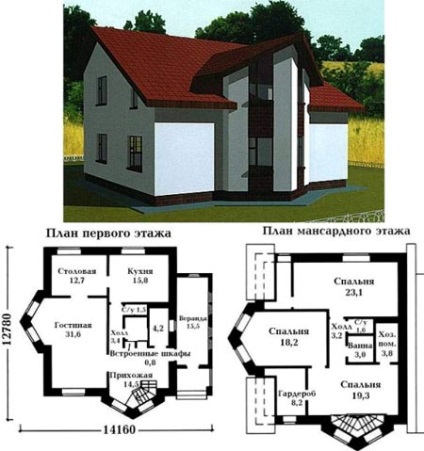 Proiecte de case cu două ferestre de construcție pentru case de o etaje și două etaje
