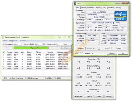 Overclockarea podului de nisip Intel Core i5-2500k