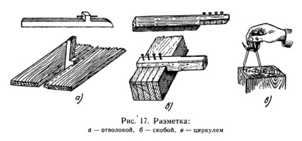 Marcarea și tăierea lemnului de către tâmplar