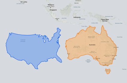 Valódi méretű országok és kontinensek