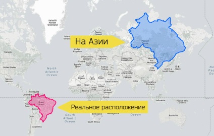 Dimensiuni reale ale țărilor și continentelor